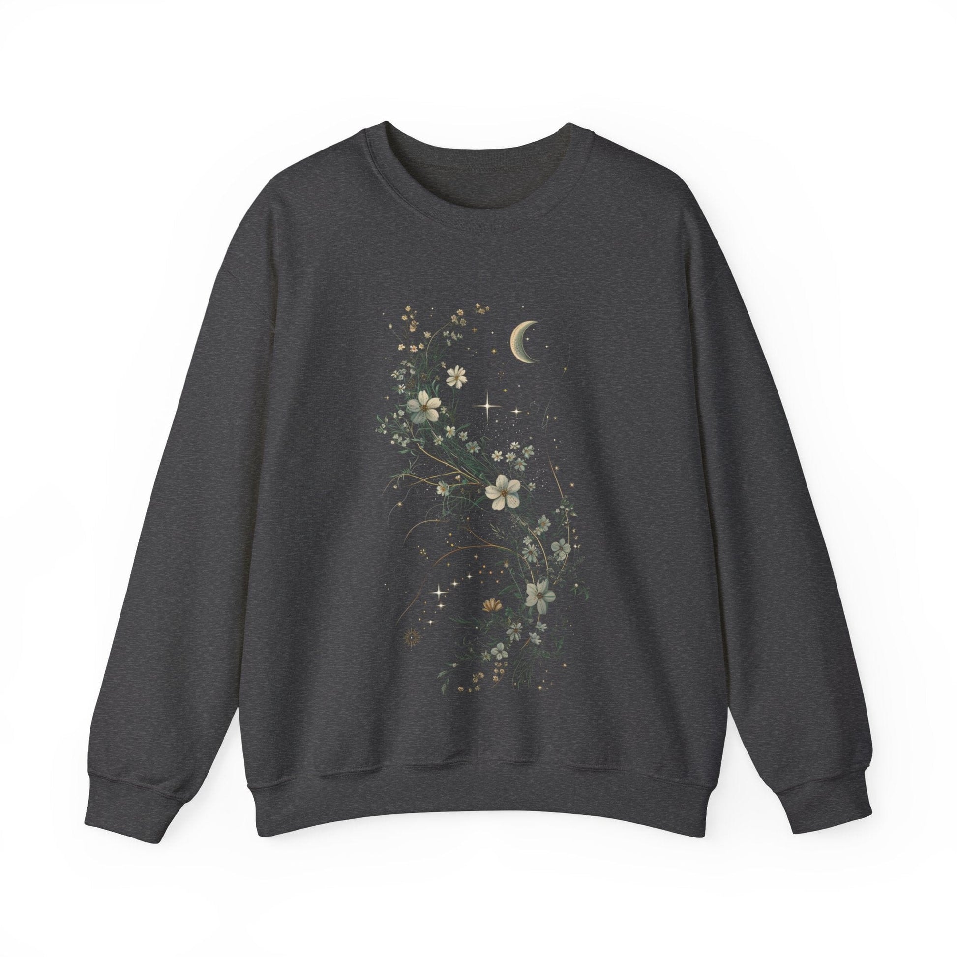 Sweatshirt S / Dark Heather Moonlit Petals Sweater