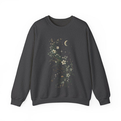 Sweatshirt S / Dark Heather Moonlit Petals Sweater