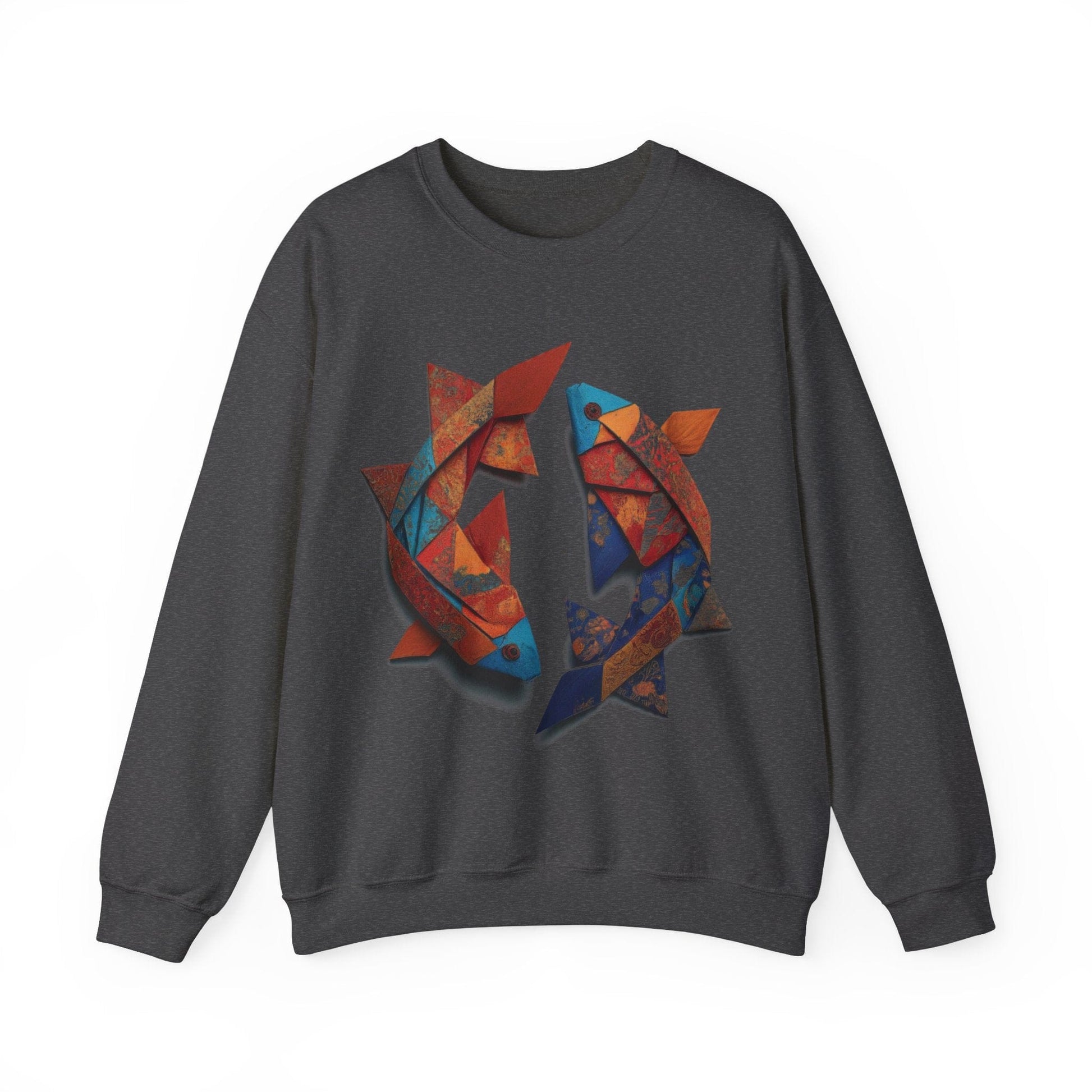 Sweatshirt S / Dark Heather Origami Pisces Soft Sweater