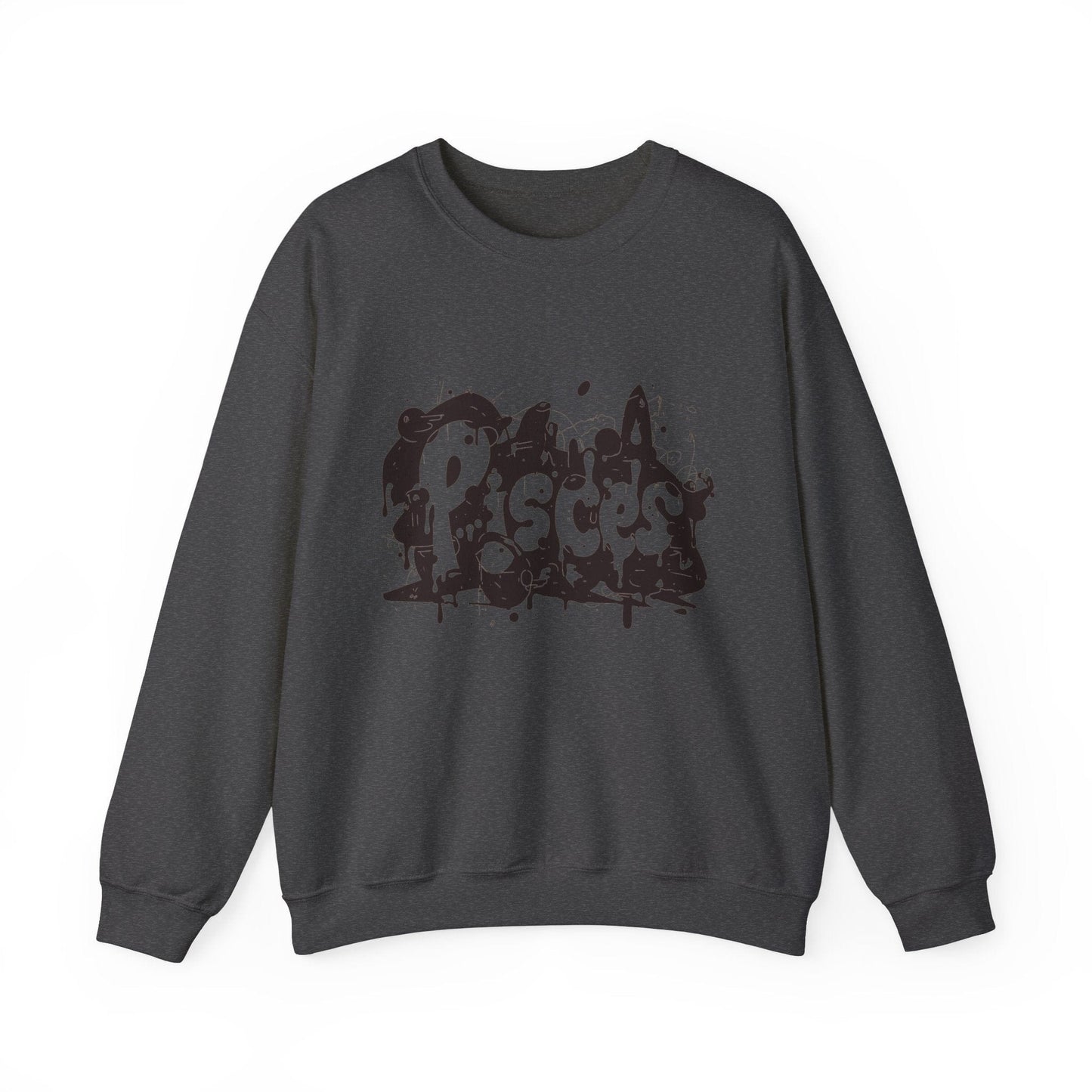 Sweatshirt S / Dark Heather Piscean Inkflow Pisces Sweater: Serene Depths