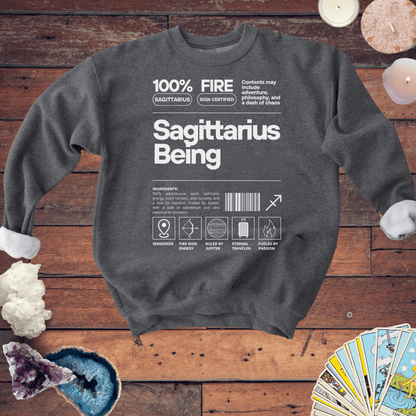 Sweatshirt S / Dark Heather Sagittarius Being Zodiac-Inspired Sweater