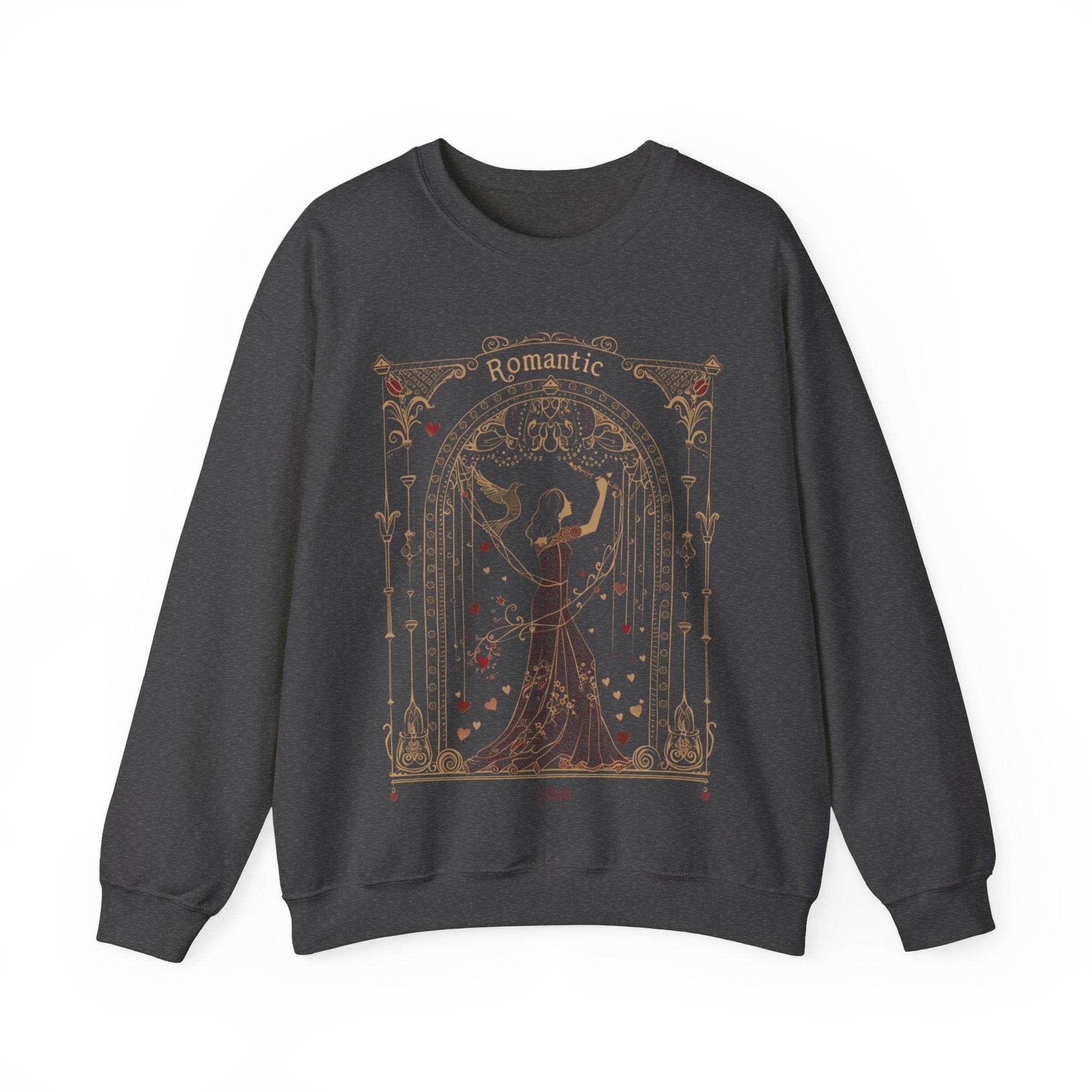 Sweatshirt S / Dark Heather "Scales of Affection" Libra Romantic Sweater: Enchant in Comfort