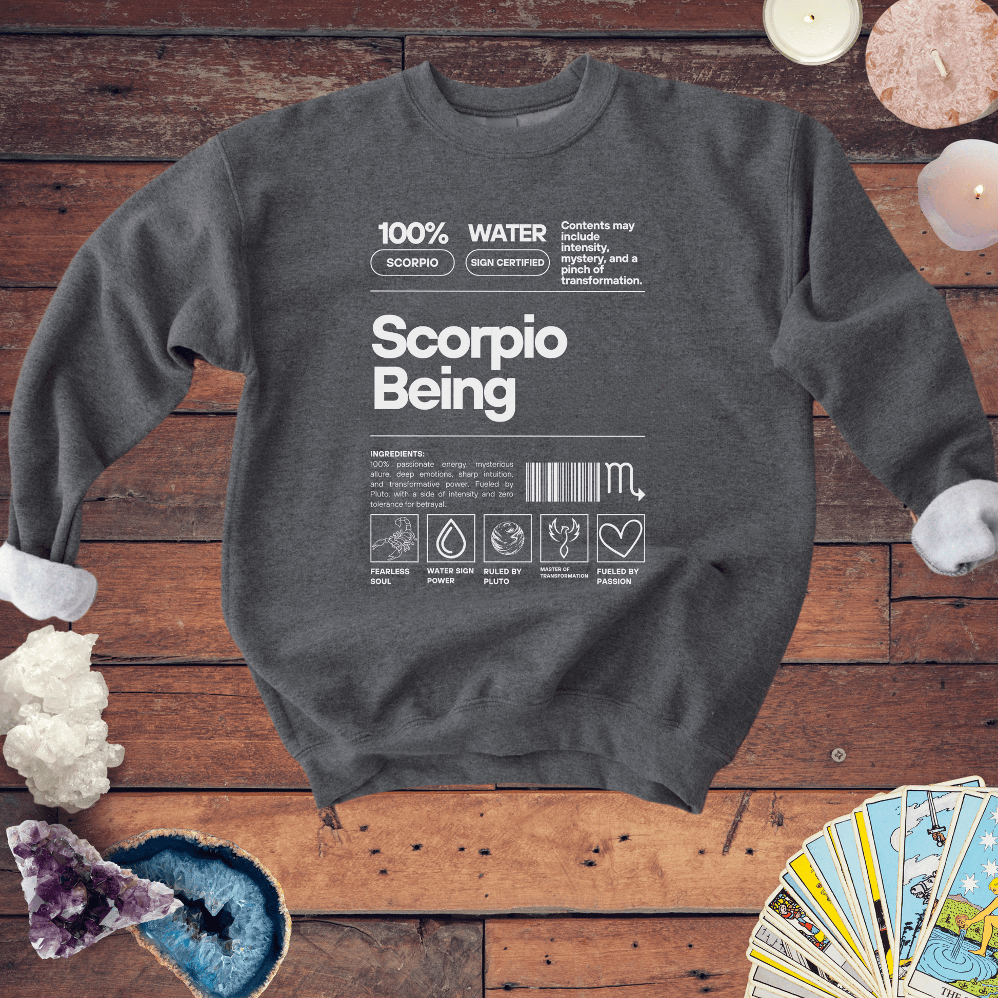 Sweatshirt S / Dark Heather Scorpio Being - Zodiac-Inspired Sweatshirt