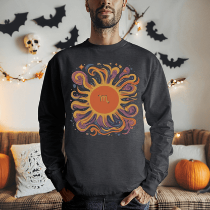 Sweatshirt S / Dark Heather Scorpio Radiance Sweater: Embrace the Energy of the Cosmos