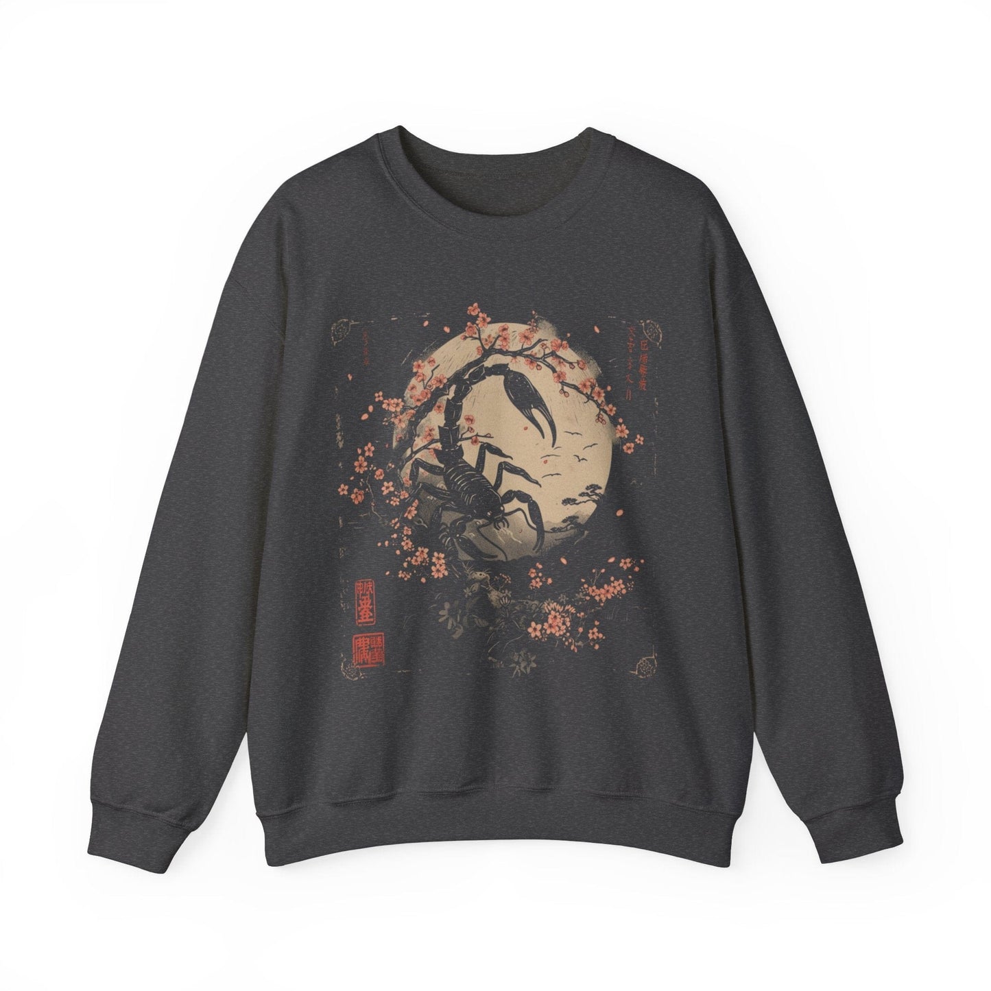 Sweatshirt S / Dark Heather Scorpio's Night Sky Extra Soft Sweater: Japanese Art in Premium Cotton Blend