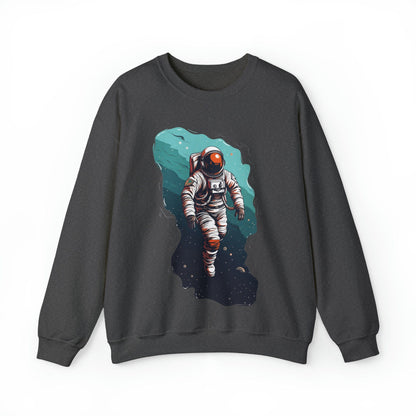 Sweatshirt S / Dark Heather Spacewalker: Astronaut in Stellar Serenity Sweater