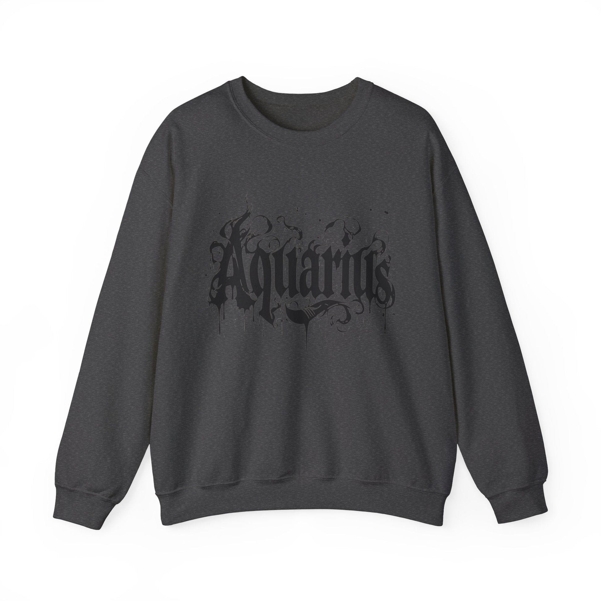Sweatshirt S / Dark Heather Stellar Flow Aquarius Sweater: Embrace the Cosmic Wave