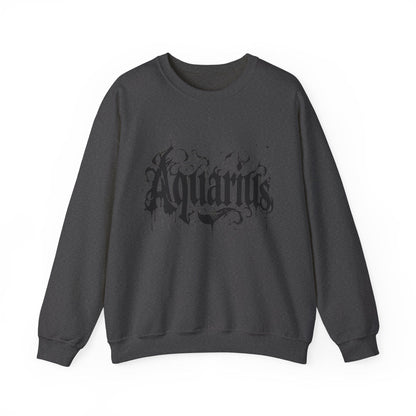 Sweatshirt S / Dark Heather Stellar Flow Aquarius Sweater: Embrace the Cosmic Wave