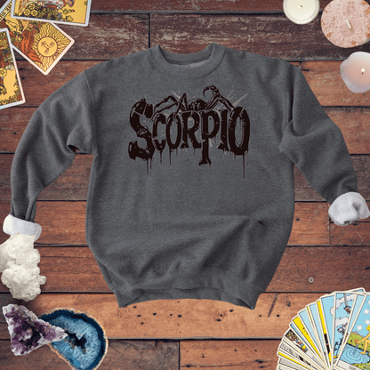 Sweatshirt S / Dark Heather Sting of Mystery Scorpio Sweater: Embrace the Darkness