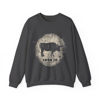 Sweatshirt S / Dark Heather Taurus Lunar Phase Sweater