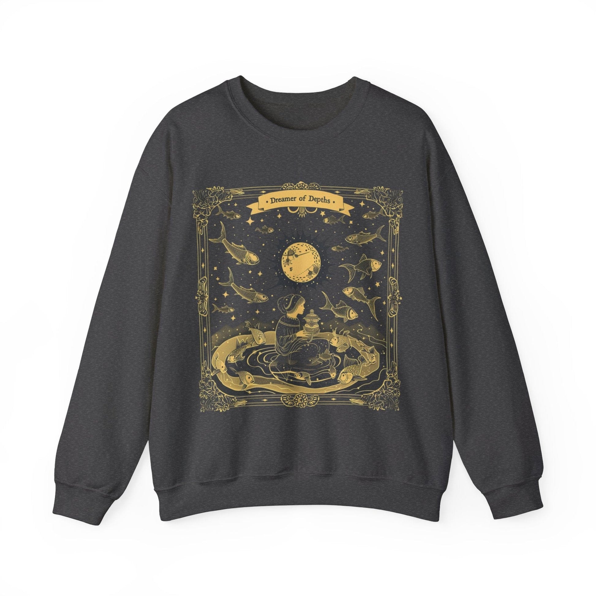 Sweatshirt S / Dark Heather The Dreamer of the Depths Soft Pisces Sweater