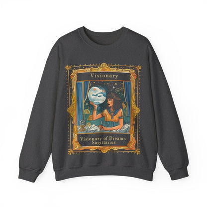 Sweatshirt S / Dark Heather Visionary of Dreams Soft Sagittarius Sweater