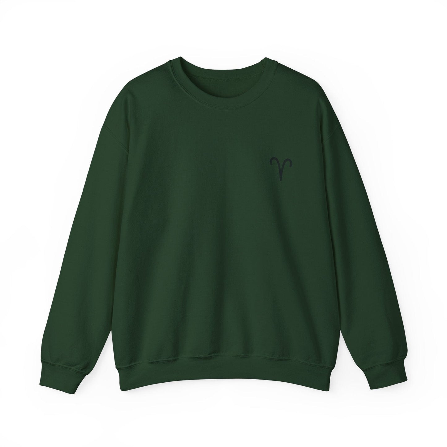Sweatshirt S / Forest Green Aries Minimalist Icon Crewneck Sweatshirt: Bold Simplicity for the Trailblazer