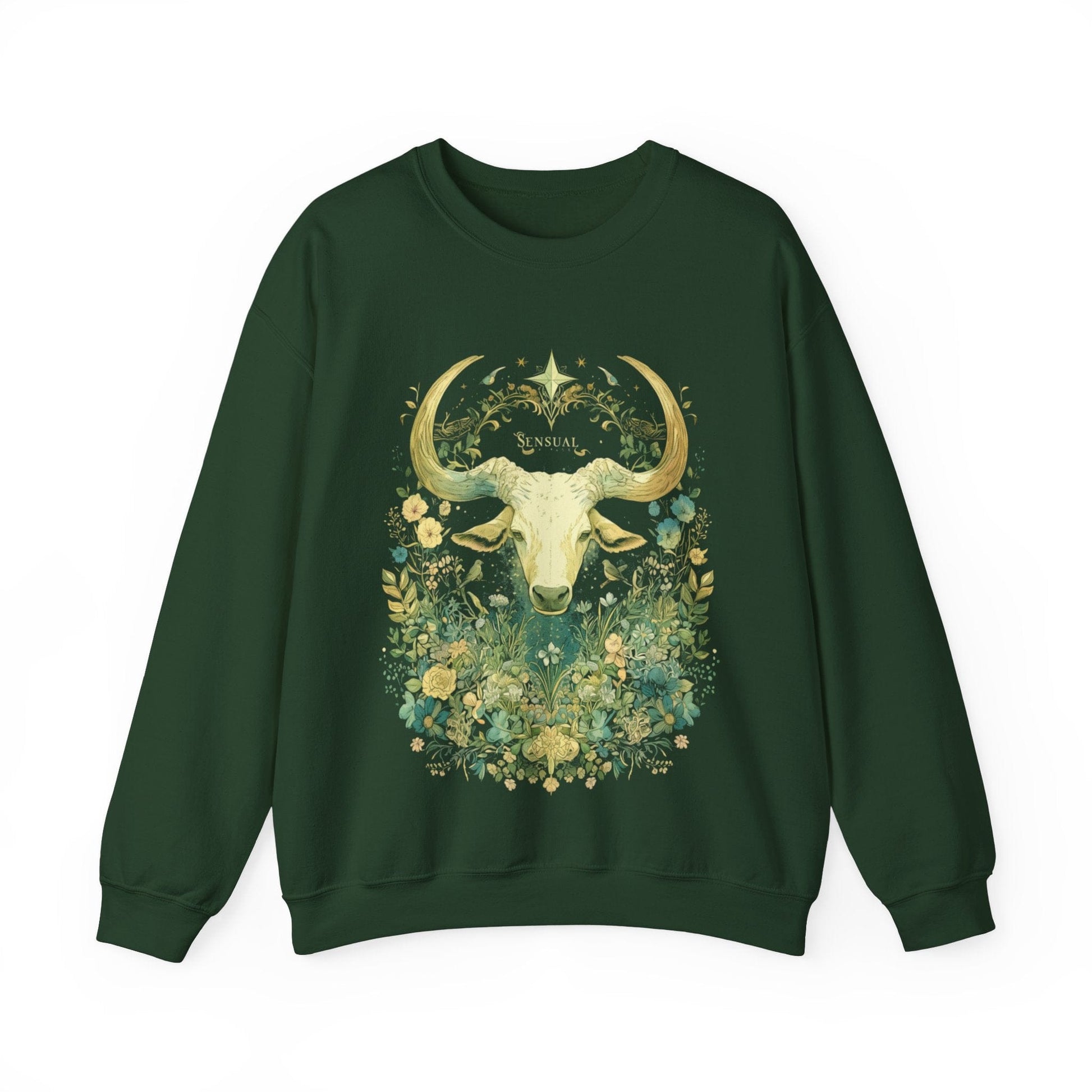 Sweatshirt S / Forest Green Astrological Blossom: Taurus Garden Sweater