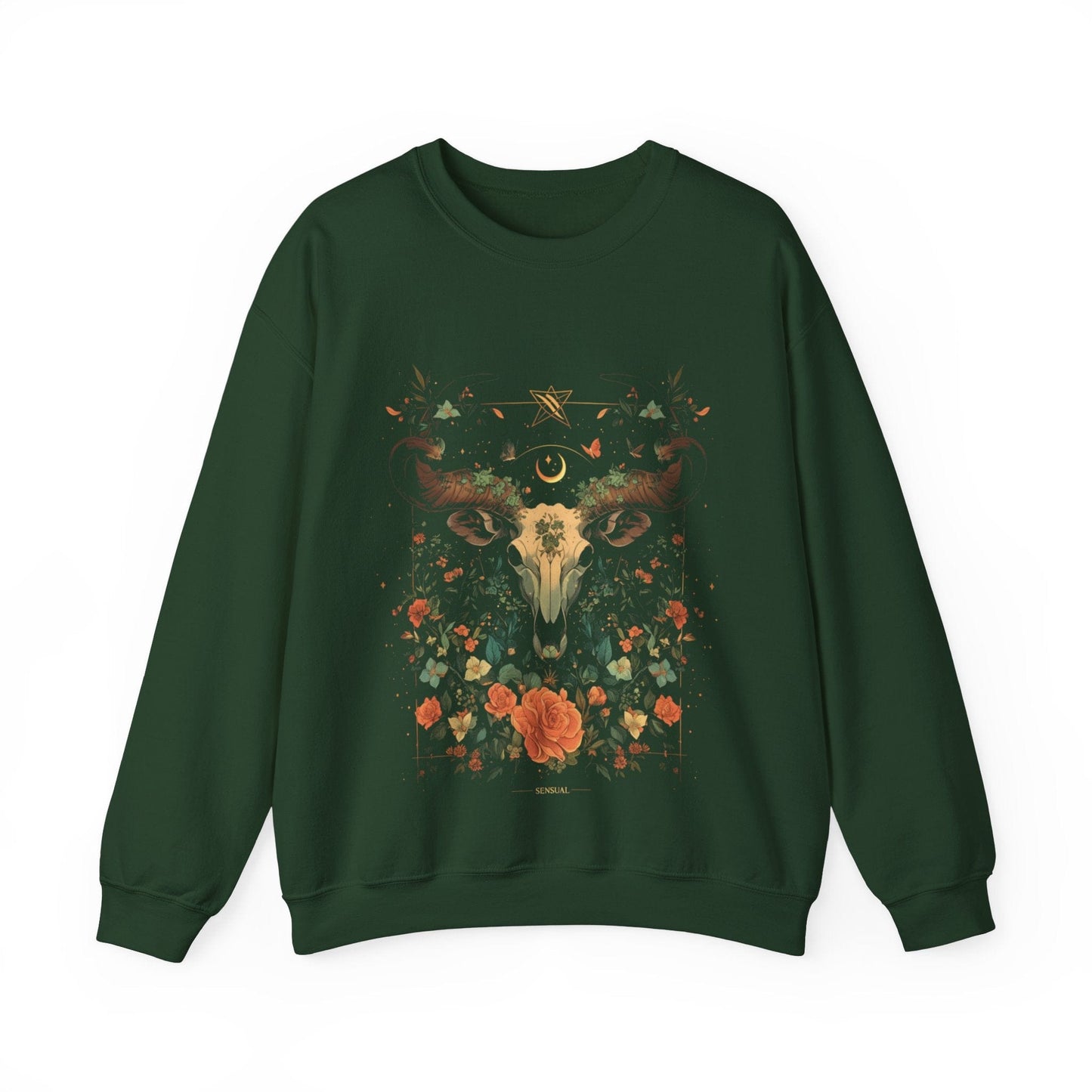 Sweatshirt S / Forest Green Blossoming Taurus: The Astrological Garden Sweater