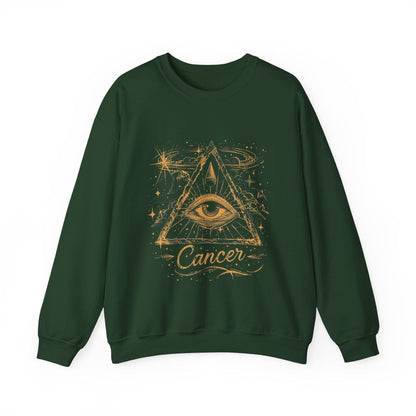 Sweatshirt S / Forest Green Cancer Mystical Allure Crewneck Sweatshirt: Cosmic Comfort Meets Esoteric Style