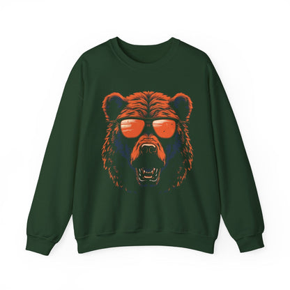 Sweatshirt S / Forest Green Cool Bear Vintage Sweatshirt
