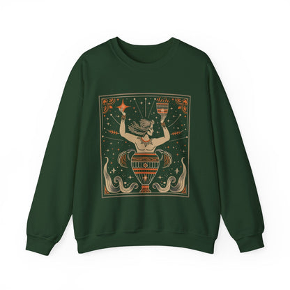Sweatshirt S / Forest Green Cosmic Flow Aquarius Sweater: The Vessel of Creativity