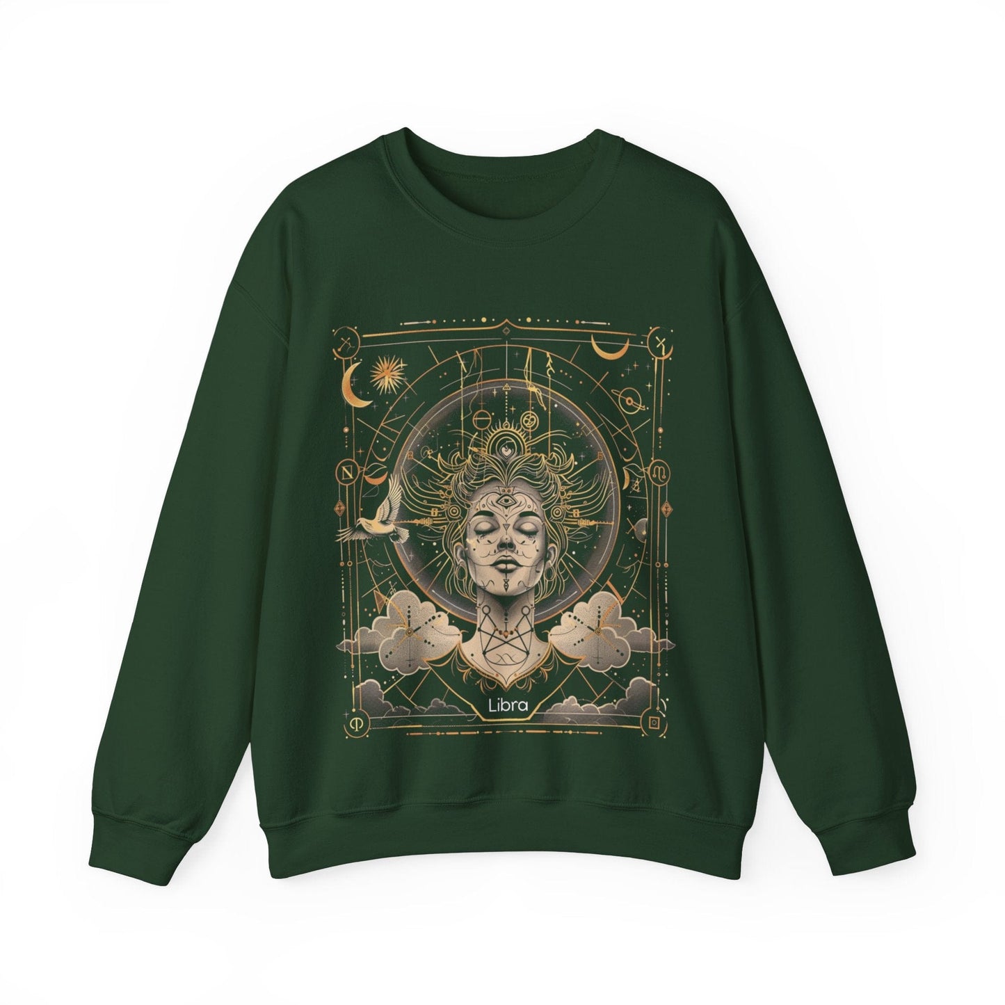 Sweatshirt S / Forest Green Equilibrium Essence Libra Mystique Sweater: Harmonize with the Cosmos