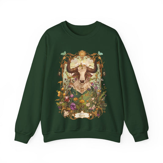 Sweatshirt S / Forest Green Garden of Taurus: Astrology in Bloom Sweater