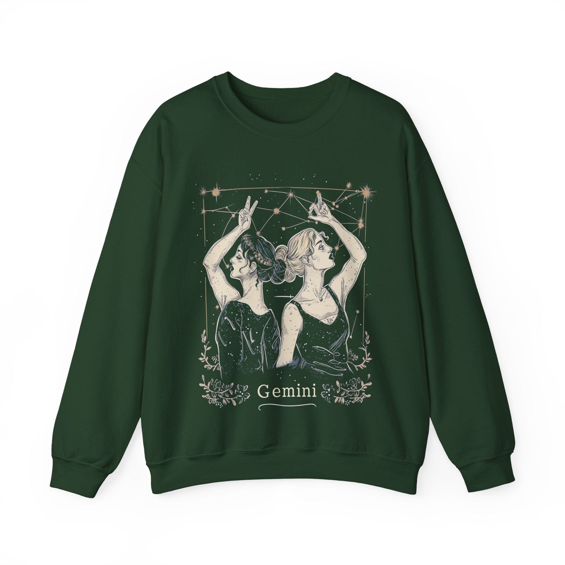 Sweatshirt S / Forest Green Gemini Air Whisper Soft Sweater: Dual Shine for the Twin Sign