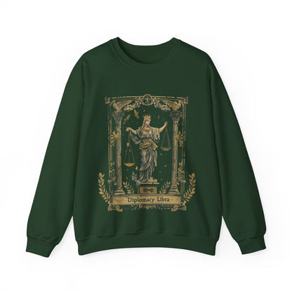 Sweatshirt S / Forest Green Graceful Negotiator Libra Diplomacy Sweater: Serene Style