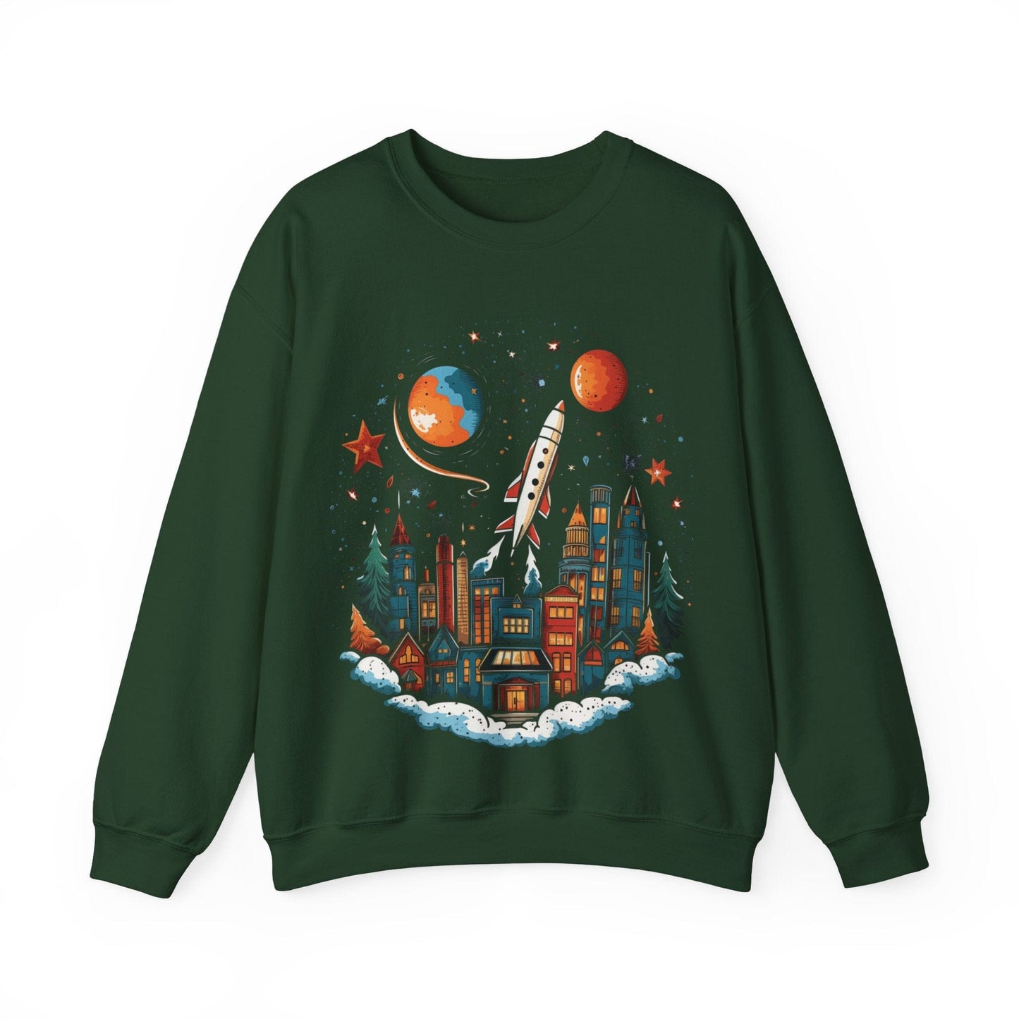 Sweatshirt S / Forest Green Holiday Rocket Launch Sweater