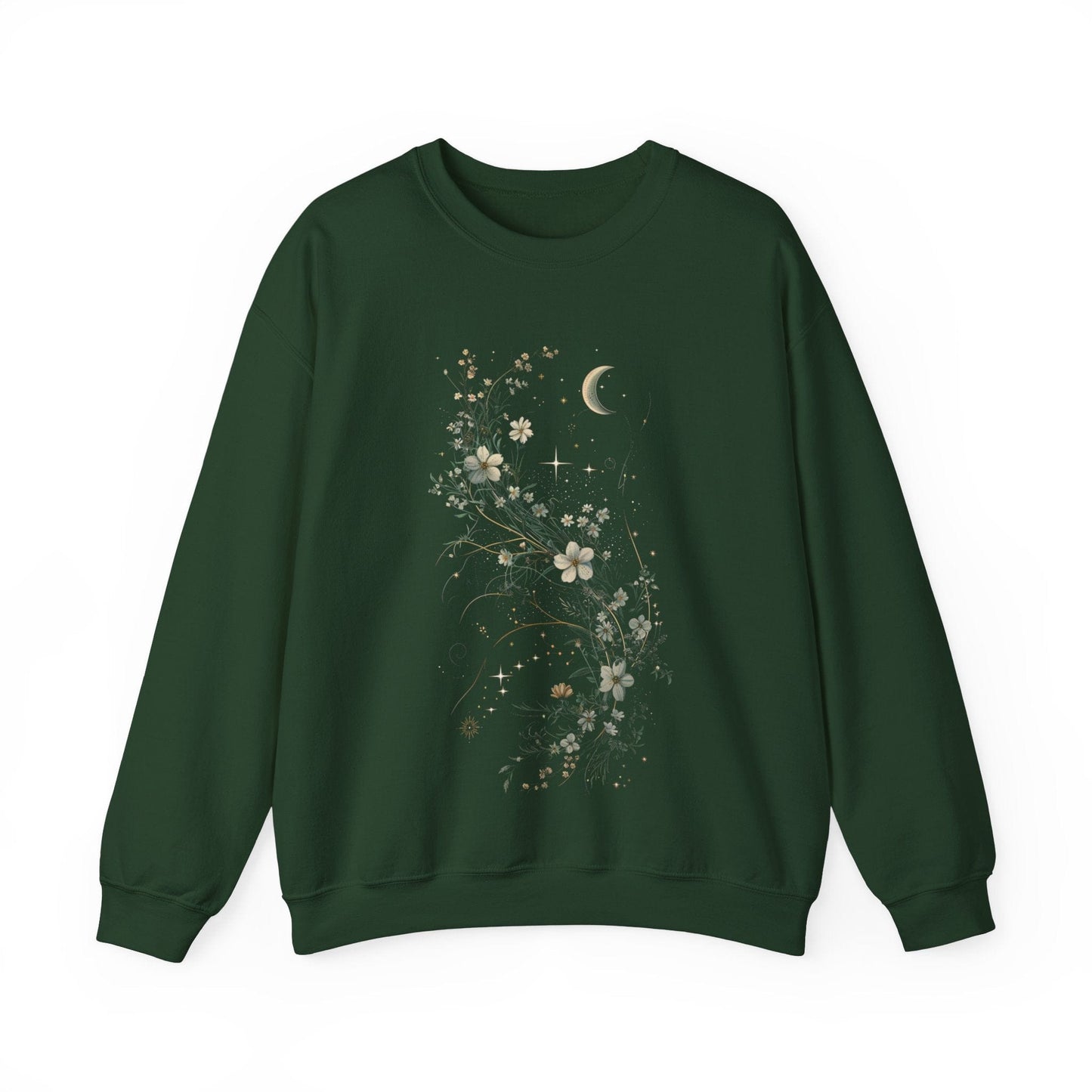 Sweatshirt S / Forest Green Moonlit Petals Sweater