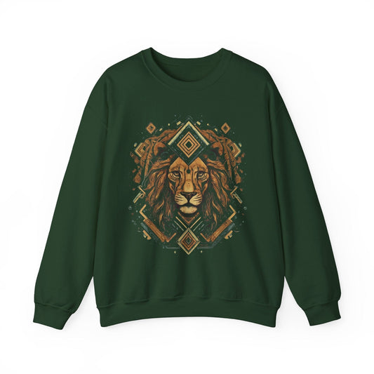 Sweatshirt S / Forest Green Neo-traditional Leo Soft Crewneck Sweatshirt
