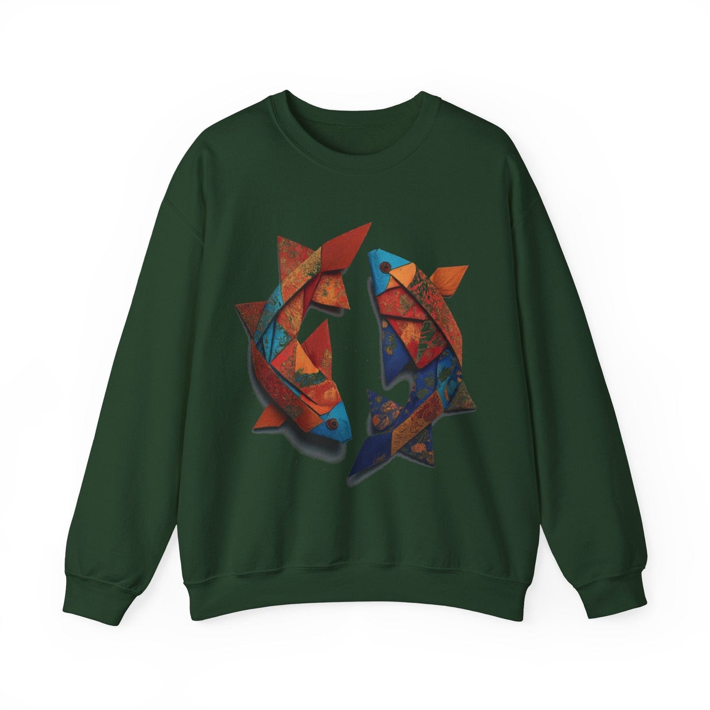 Sweatshirt S / Forest Green Origami Pisces Soft Sweater