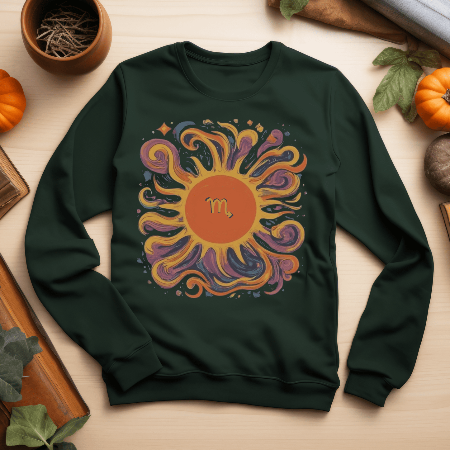 Sweatshirt S / Forest Green Scorpio Radiance Sweater: Embrace the Energy of the Cosmos