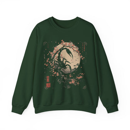 Sweatshirt S / Forest Green Scorpio's Night Sky Extra Soft Sweater: Japanese Art in Premium Cotton Blend