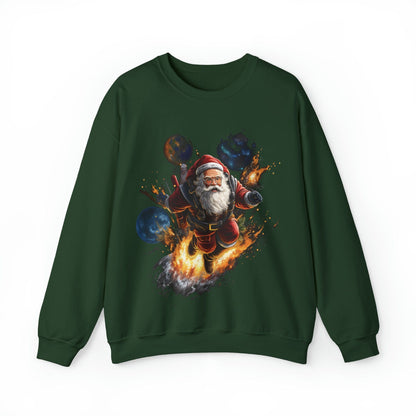 Sweatshirt S / Forest Green Space Santa Ugly Sweater