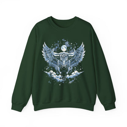 Sweatshirt S / Forest Green Taurus Celestial Bull Sweater: Cosmic Resilience