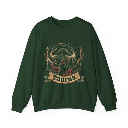 Sweatshirt S / Forest Green Taurus Warrior Crest Sweater: Valor in Threads