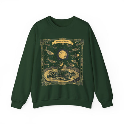 Sweatshirt S / Forest Green The Dreamer of the Depths Soft Pisces Sweater