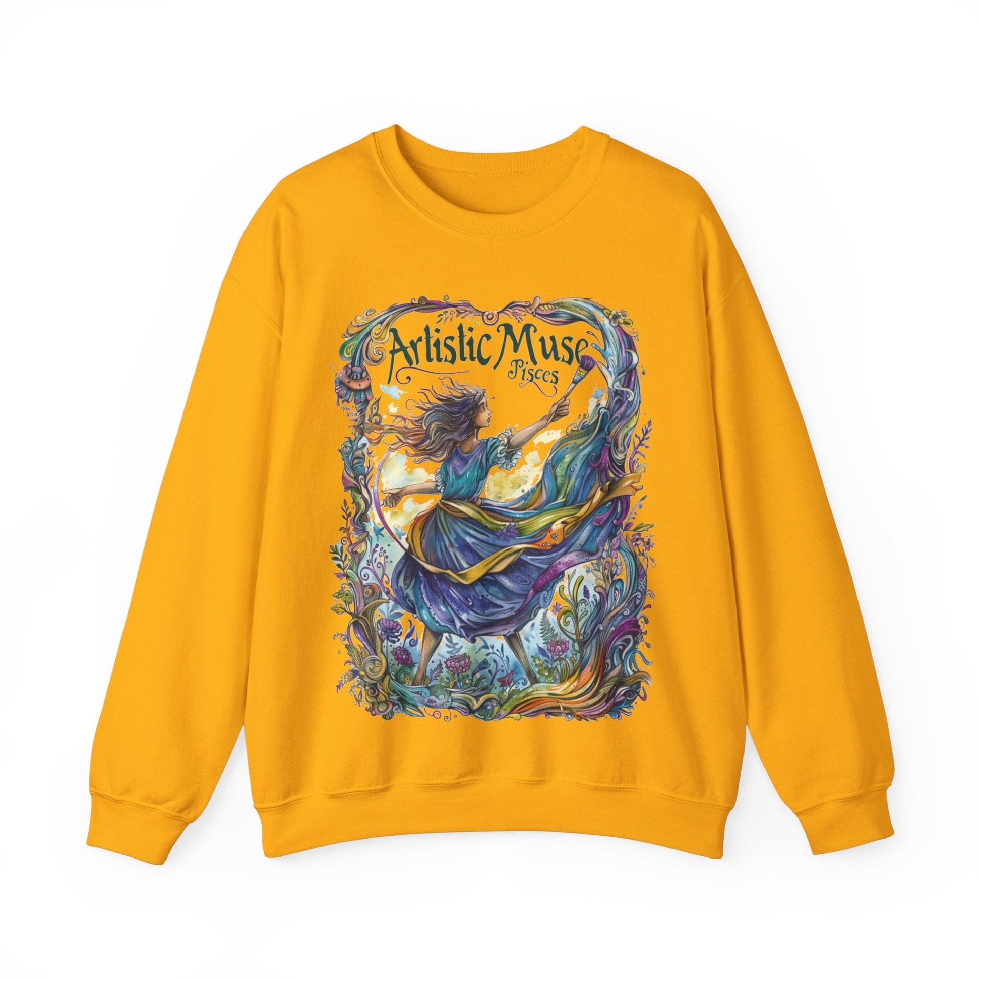 Sweatshirt S / Gold Artistic Muse Soft Pisces Sweater