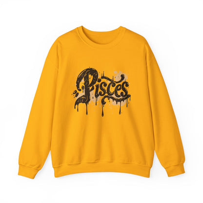 Sweatshirt S / Gold Celestial Drift Pisces Sweater: Drift Through the Cosmos
