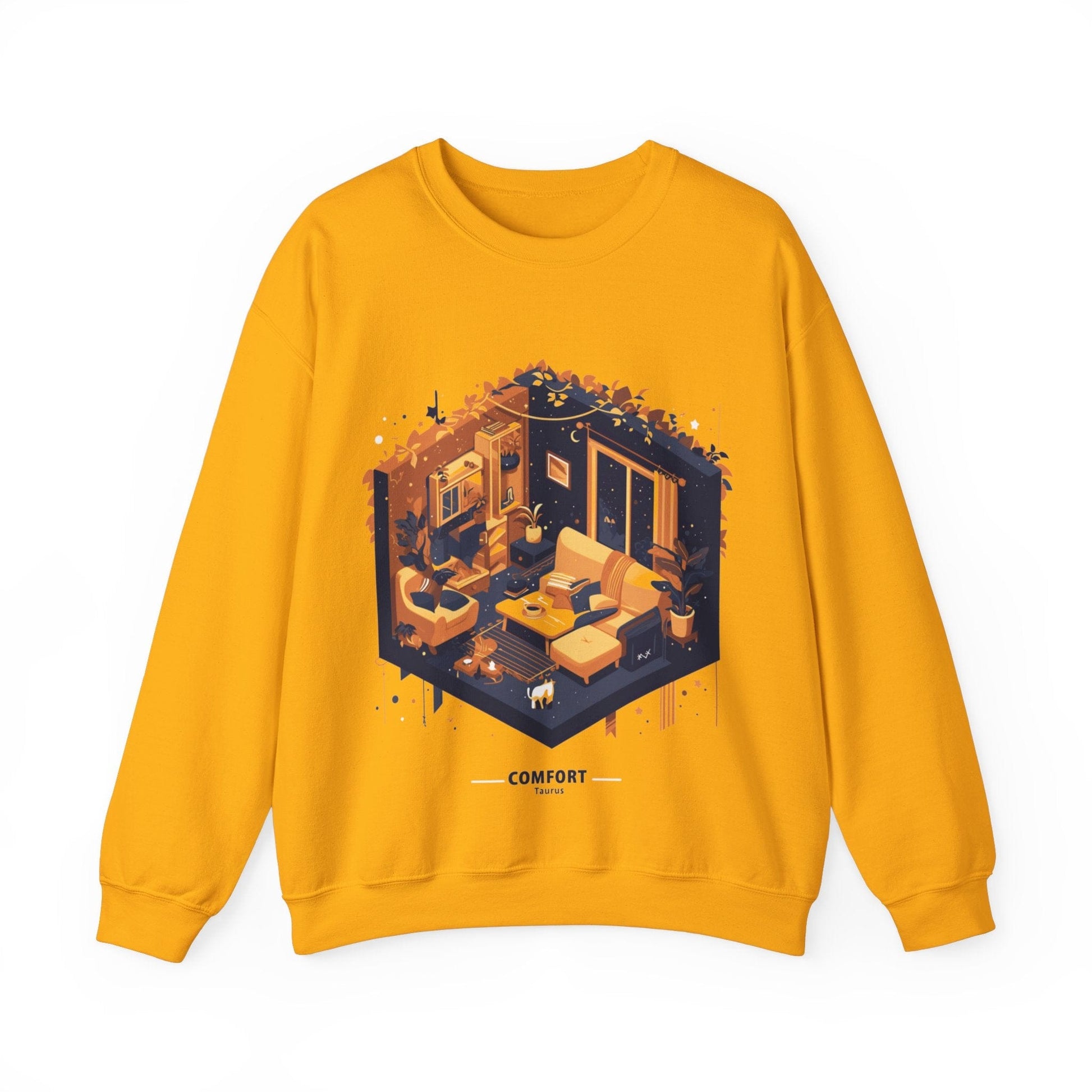 Sweatshirt S / Gold Comfort Seeking Taurus: Astrology Style Sweater