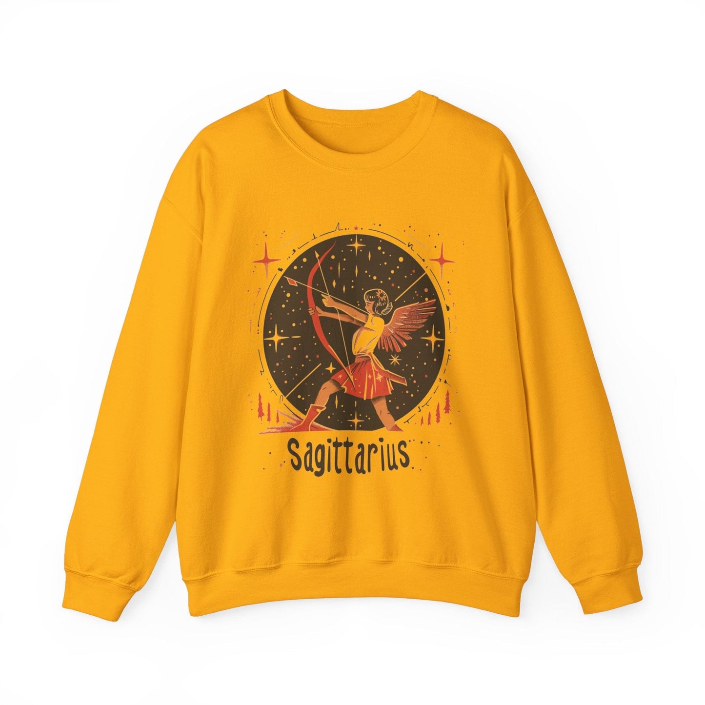 Sweatshirt S / Gold Galactic Archer Sagittarius Sweater: Adventure Awaits in the Stars