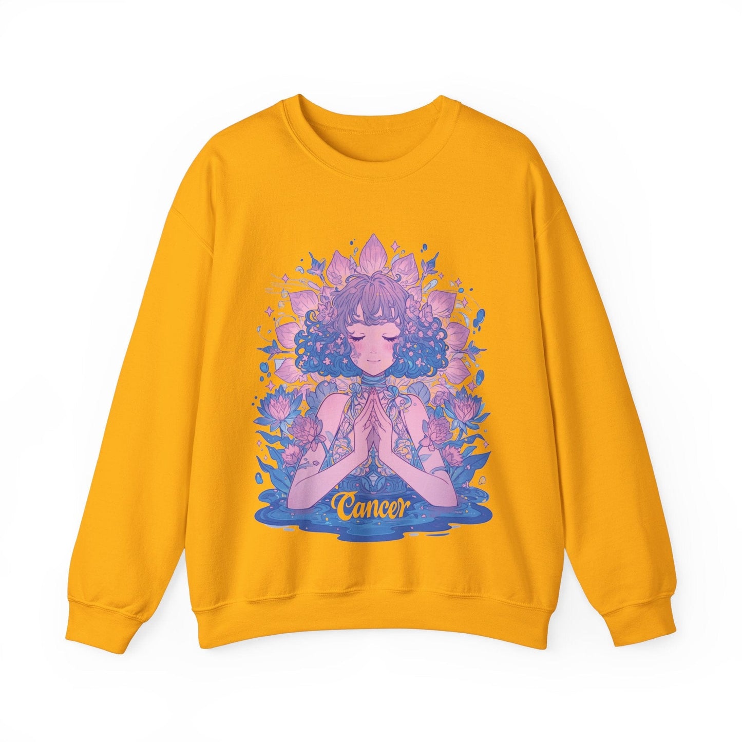 Sweatshirt S / Gold Lunar Bloom Cancer Sweater: Embrace Tranquility