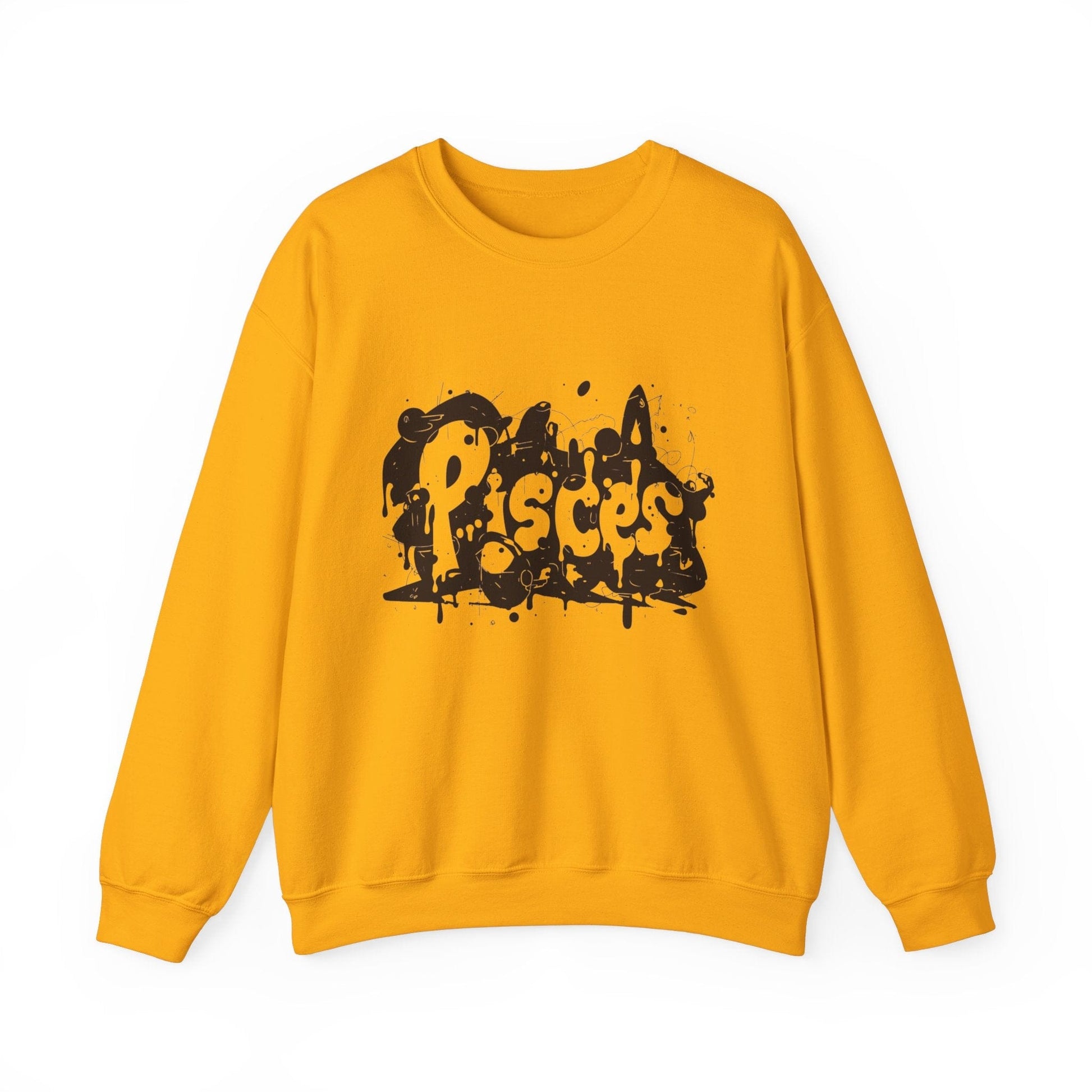 Sweatshirt S / Gold Piscean Inkflow Pisces Sweater: Serene Depths
