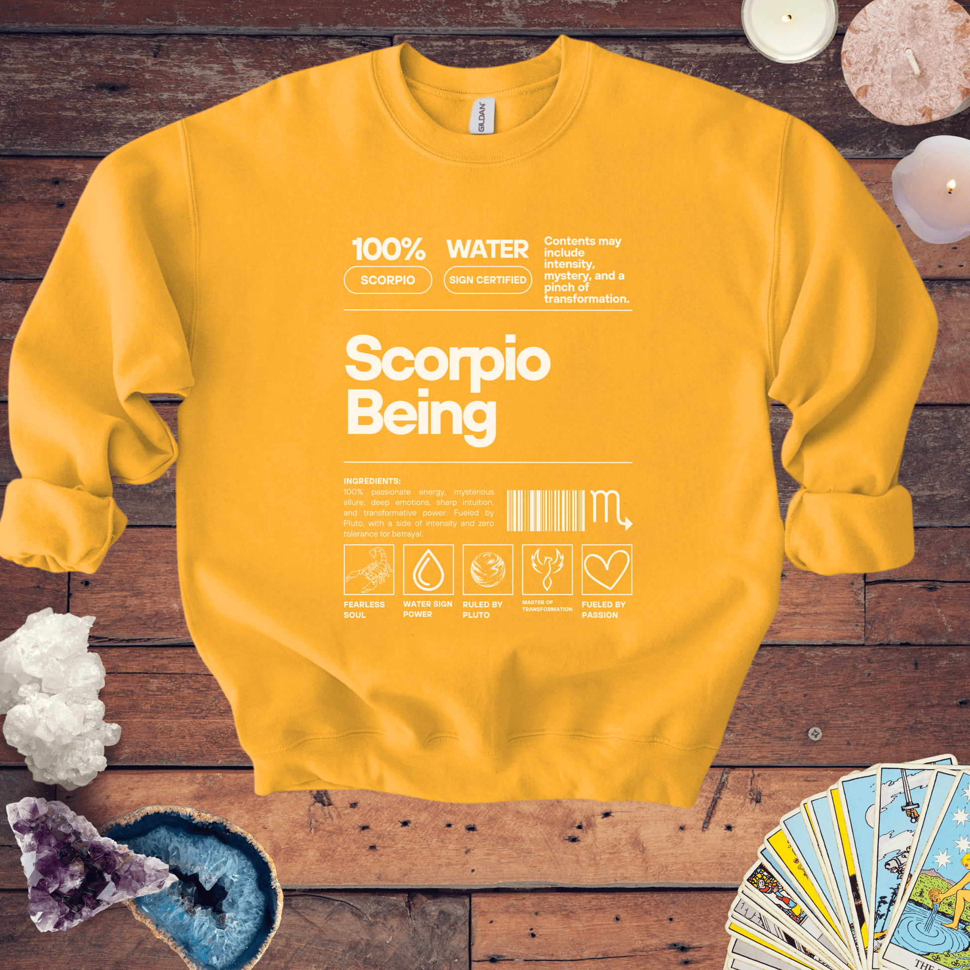 Sweatshirt S / Gold Scorpio Being - Zodiac-Inspired Sweatshirt