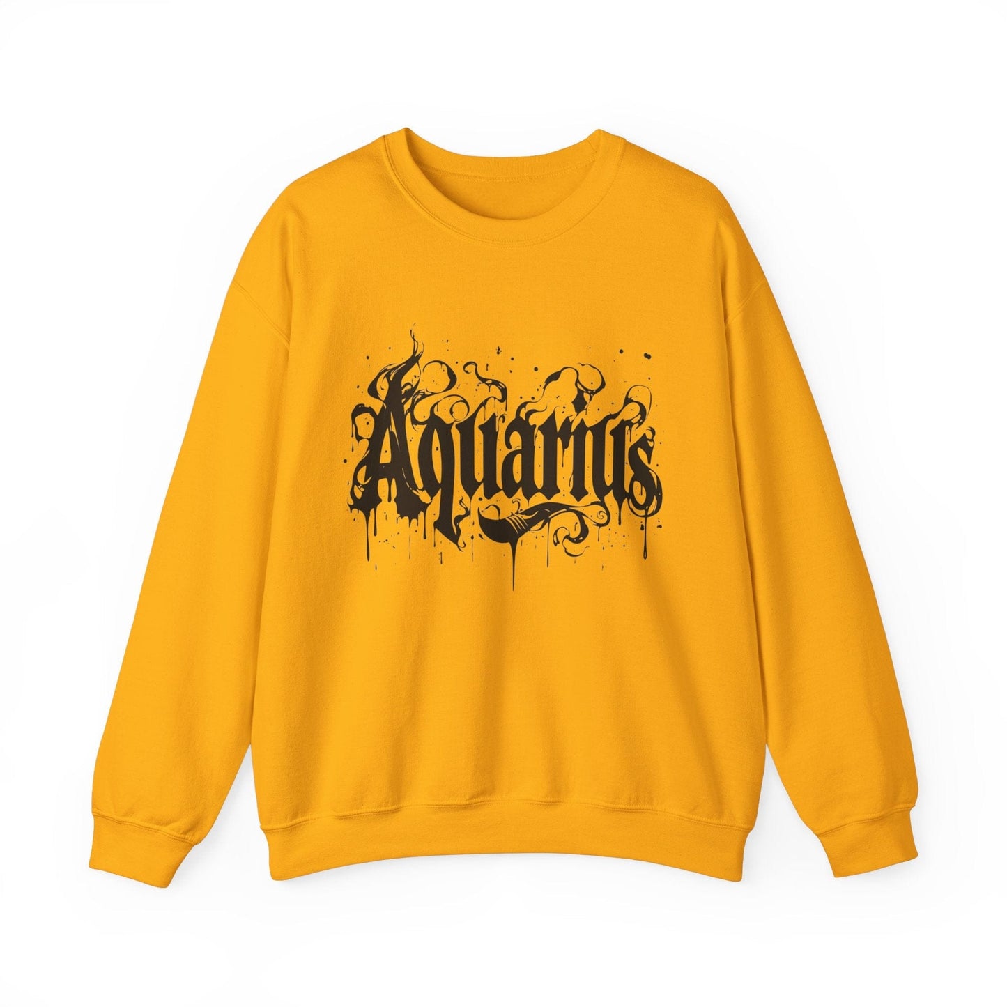 Sweatshirt S / Gold Stellar Flow Aquarius Sweater: Embrace the Cosmic Wave