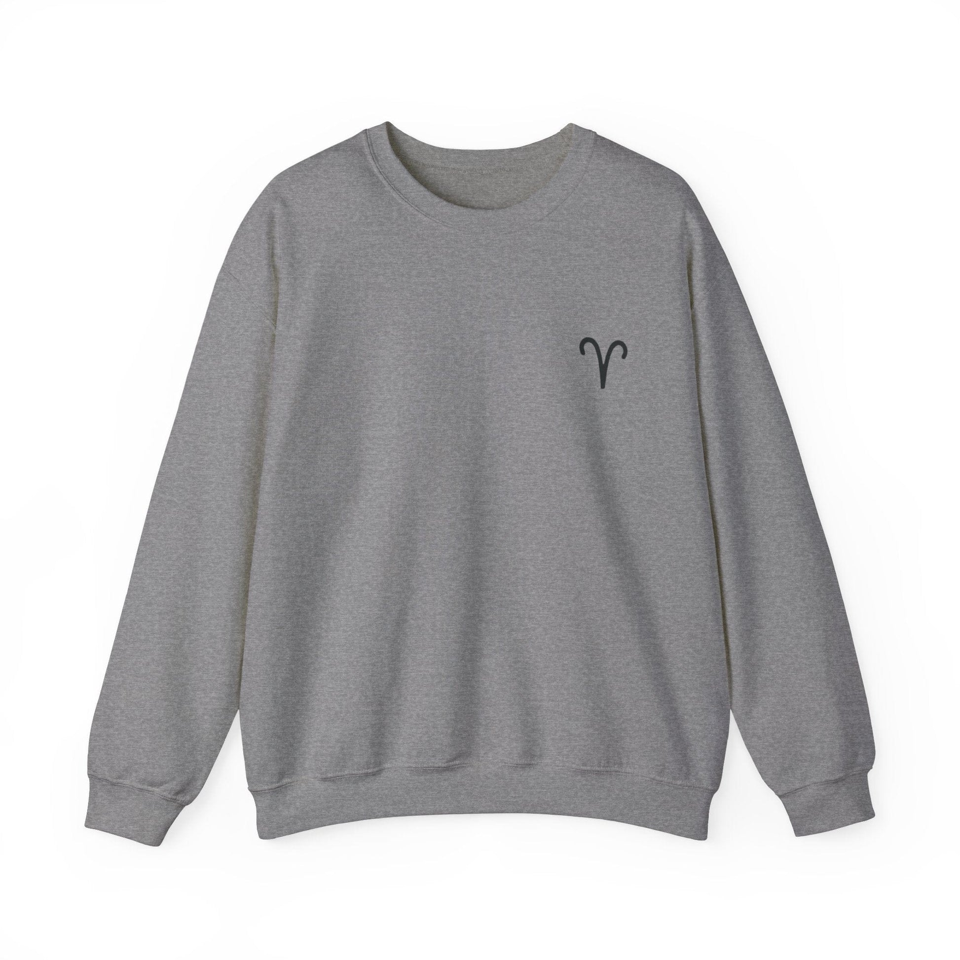 Sweatshirt S / Graphite Heather Aries Minimalist Icon Crewneck Sweatshirt: Bold Simplicity for the Trailblazer