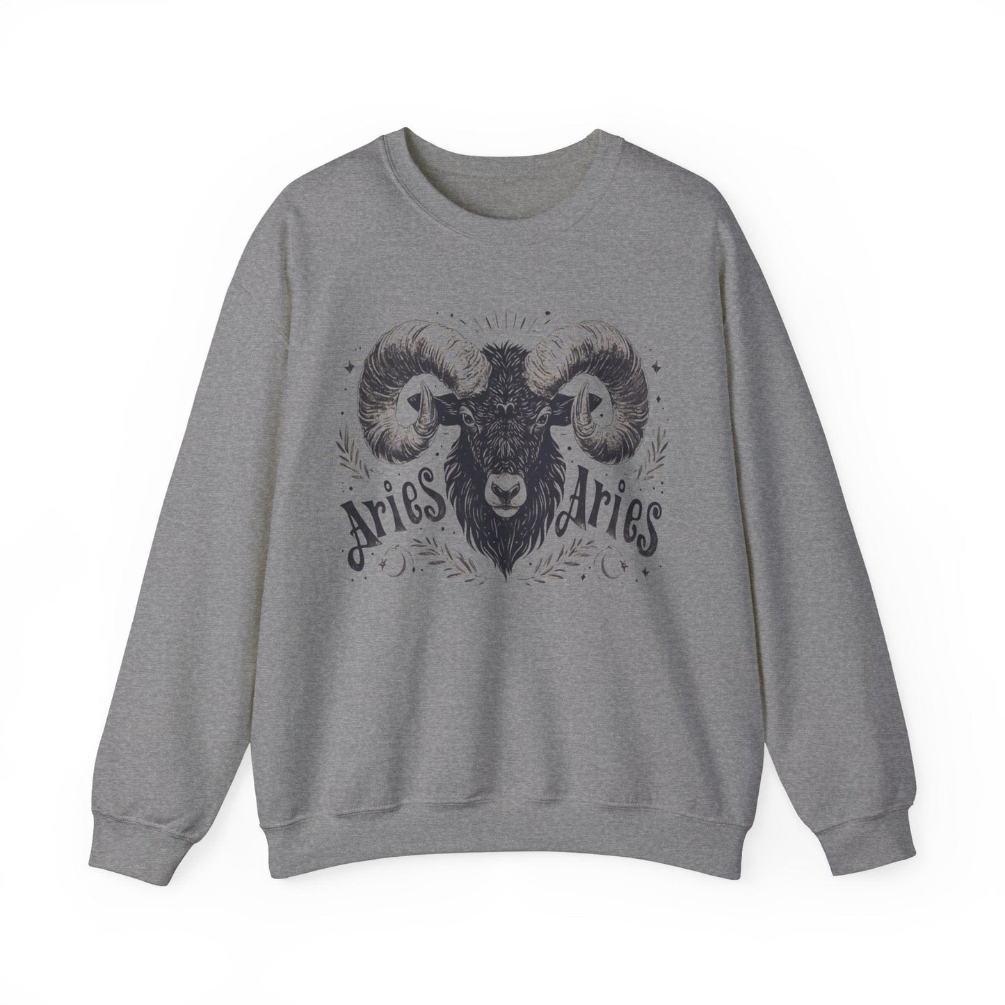 Sweatshirt S / Graphite Heather Cosmic Ram Aries Soft Sweater: Embrace Your Fire