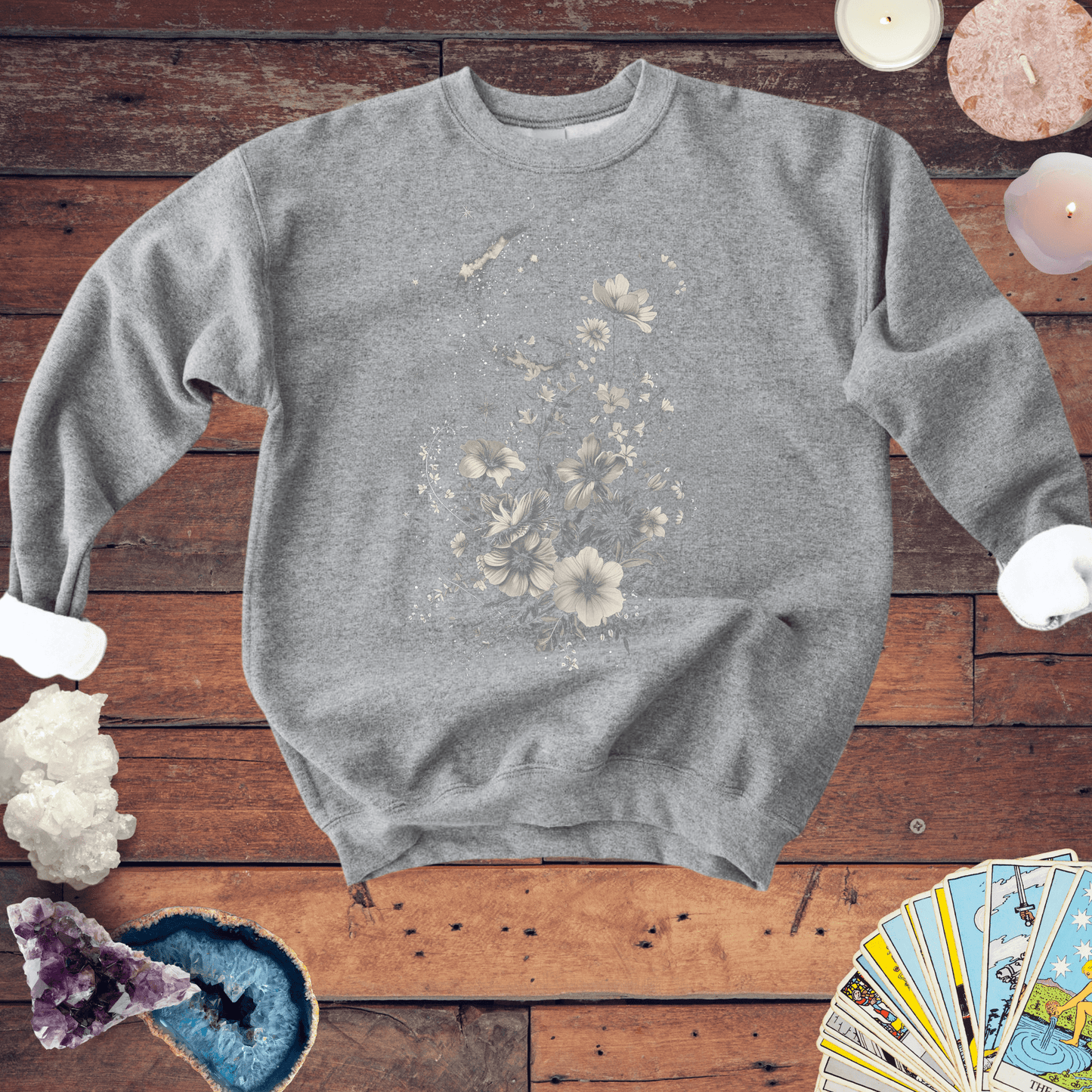 Sweatshirt S / Graphite Heather Lunar Blossom Sweater