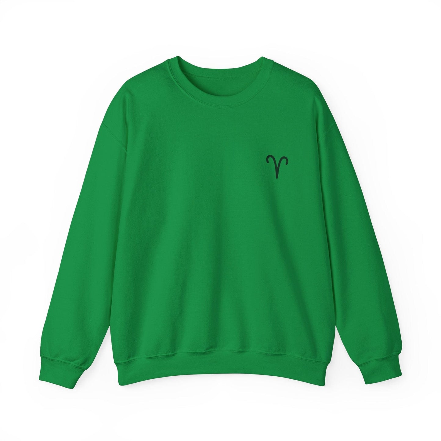 Sweatshirt S / Irish Green Aries Minimalist Icon Crewneck Sweatshirt: Bold Simplicity for the Trailblazer