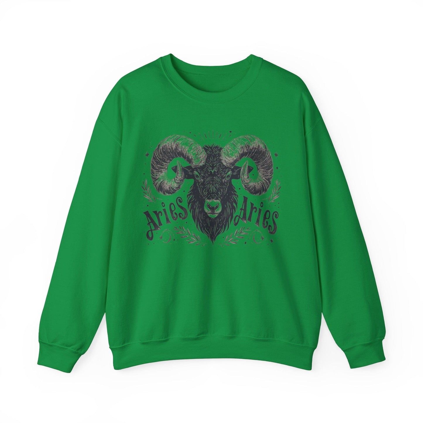 Sweatshirt S / Irish Green Cosmic Ram Aries Soft Sweater: Embrace Your Fire