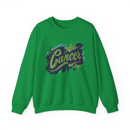 Sweatshirt S / Irish Green Cosmic Splash Cancer Sweater: Orbit of Emotion